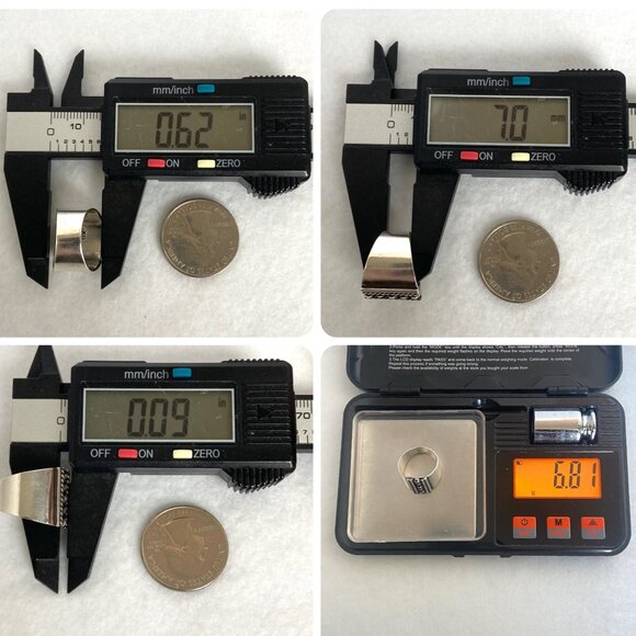 Sterling Silver 925 ATI Mexico Bead Ball Wide Band Ring Tapered Shank Sz 5.5 - Picture 10 of 16